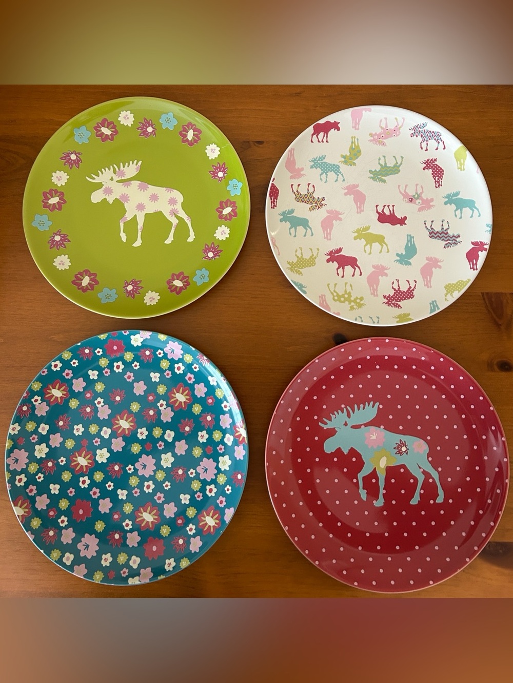 Set/4 Hatley Patterned Dessert Plates